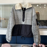 FREE PEOPLE BFF FLEECE PULLOVER JACKETS GRAY M