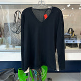 FABIANA FILIPPI V-NECK LONG SLEEVE WITH SILK DETAILS TOPS BLACK M