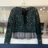 ANTHROPOLOGIE LACE TOPS GREEN XS