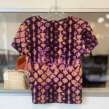 ULLA JOHNSON PRINT TOPS PURPLE M