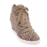 LINEA PAOLO FENTON WEDGE SNEAKERS LEOPARD 7 US