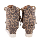 LINEA PAOLO FENTON WEDGE SNEAKERS LEOPARD 7 US
