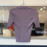 GOODAMERICAN RIBBED TOPS PURPLE S