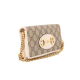 GUCCI 1955 HORSEBIT WALLET ON A CHAIN CROSSBODYS BROWN