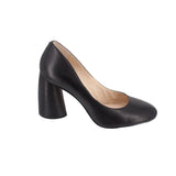 LOUISE ET CIE JAYANT LEATHER BLOCK ROUND HEELS BLACK 10 US