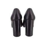 LOUISE ET CIE JAYANT LEATHER BLOCK ROUND HEELS BLACK 10 US
