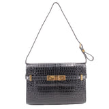 YSL SM MANHATTAN SHOULDER BAGS BLACK