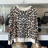 MOTHER THE SQAURE LEOPARD PRINT CREWNECK TOPS LEOPARD S