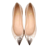 CHRISTIAN LOUBOUTIN METALLIC BALLET FLATS GOLD 9 US
