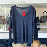 ARI V NECK LONG SLEEVE SWEATERS NAVY S
