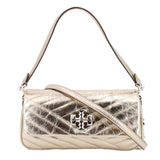 TORY BURCH KIRA CHEVRON SMALL FLAP CROSSBODYS GOLD