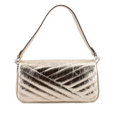 TORY BURCH KIRA CHEVRON SMALL FLAP CROSSBODYS GOLD