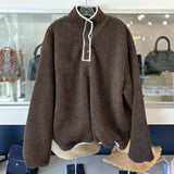 PARKE FLEECE PULLOVER TOPS BROWN L/XL
