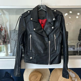 BLANKNYC VEGAN LEATHER MOTO ZIPPER JACKETS BLACK XS