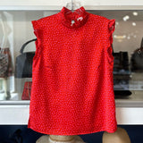 JULIE BROWN POLKA DOT SLEEVELESS TOPS RED M | 8