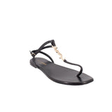 SAINT LAURENT CASSANDRA SANDALS BLACK 38 EU | 7 US