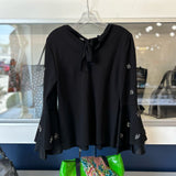 KOBI HALPERIN LONG SLEEVE JEWELED TOPS BLACK S