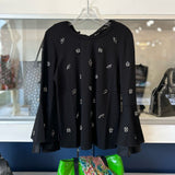 KOBI HALPERIN LONG SLEEVE JEWELED TOPS BLACK S