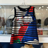 HUGO BOSS SLEEVLESS STRIPED TOPS BLACK S