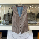 GUCCI BUTTON UP HOUNDSTOOTH SLEEVELESS VEST MULTICOLOR M | 40