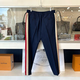 GUCCI MEN'S STRIPED TIE TRACK PANTS NAVY 48