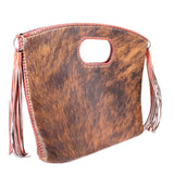 ORIGINES CALF HAIR HANDLE BAG BROWN