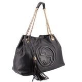 GUCCI CHAIN SOHO SHOULDER BAGS BLACK