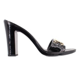 GUCCI HORSEBIT PATENT LEATHER HEELS BLACK 8.5 US