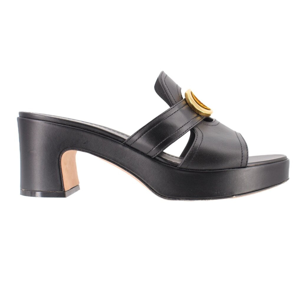Christian Dior 黒 レザー 30 Montaigne ウェッジ Christian Dior 黒 レザー 30 Montaigne ウェッジ