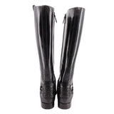 TORY BURCH COLTON LEATHER RIDING KNEE-HIGH BOOTS BLACK 9.5 US