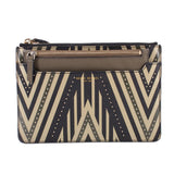 HENRI BENDEL DOUBLE POUCH CLUTCHES BLK/GRN