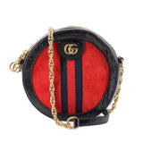 GUCCI OPHIDIA ROUND CANTEEN CROSSBODYS RED