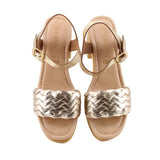 SEYCHELLES MANILA HEELED SANDALS GOLD 8.5 US
