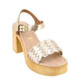 SEYCHELLES MANILA HEELED SANDALS GOLD 8.5 US