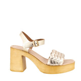 SEYCHELLES MANILA HEELED SANDALS GOLD 8.5 US
