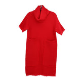ETCETERA COWL NECK KNIT DRESSES RED S