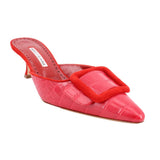 MANOLO BLAHNIK MAYSALE KITTEN HEELS RED 39 EU | 8.5 US