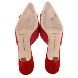 MANOLO BLAHNIK MAYSALE KITTEN HEELS RED 39 EU | 8.5 US