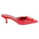 MANOLO BLAHNIK MAYSALE KITTEN HEELS RED 39 EU | 8.5 US