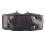 PRADA CANAPA FRAME HANDLE BAG BLACK JACQUARD