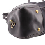PRADA CANAPA FRAME HANDLE BAG BLACK JACQUARD
