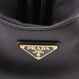 PRADA CANAPA FRAME HANDLE BAG BLACK JACQUARD