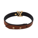 LOUIS VUITTON LV ICONIC LEATHER BRACELETS BROWN 19
