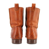 FRYE CARA SHORT LEATHER ANKLE BOOTS BROWN 7.5 US
