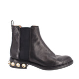 LOUISE ET CIE VALTINA FAUX PEARL BOOTIES BLACK 8 US