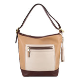 COACH COLORBLOCK BUCKET SHOULDER BAGS TAN