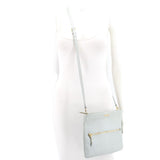 GIGI NY EMBOSSED PYTHON LEATHER CROSSBODYS BLUE