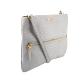 GIGI NY EMBOSSED PYTHON LEATHER CROSSBODYS BLUE