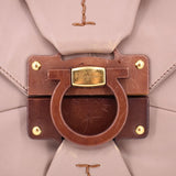 FERRAGAMO LEATHER SHOULDER BAGS TAUPE