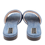 GUCCI JANE LOGO DENIM SANDALS BLUE 39 EU | 9 US